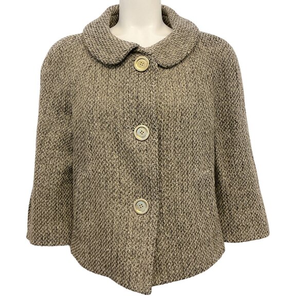 Burberry Taupe / Gold Wool Tweed Jacket - Picture 1 of 4